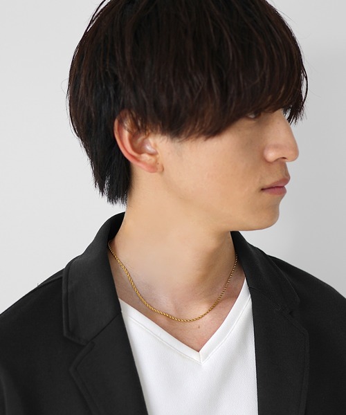 MinoriTY】スパイラルチェーンネックレス 46cm メンズ