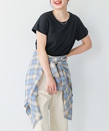 【汗じみ防止・接触冷感・吸水速乾】フレンチTシャツ