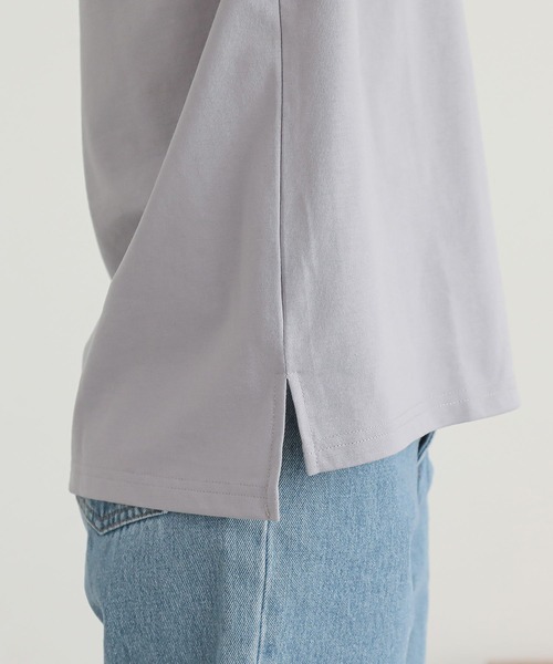 n'OrLABEL（ノアールレーベル）の「【汗じみ防止・接触冷感・吸水速乾】フレンチTシャツ（Tシャツ/カットソー・レディース・ライトグリーン/ブラック/グレイッシュベージュ/オフホワイト/ネイビー/ラベンダー/グレー/ブルー・3L/M/L/LL）」の14枚目の写真