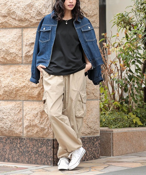 n'OrLABEL（ノアールレーベル）の「【汗じみ防止・接触冷感・吸水速乾】フレンチTシャツ（Tシャツ/カットソー・レディース・ライトグリーン/ブラック/グレイッシュベージュ/オフホワイト/ネイビー/ラベンダー/グレー/ブルー・3L/M/L/LL）」の15枚目の写真