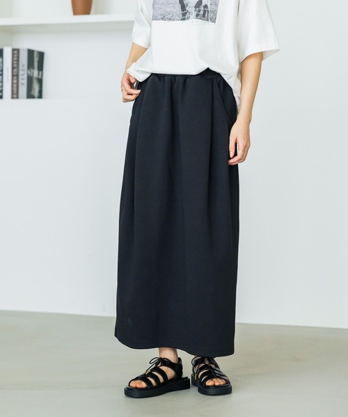 studio CLIP(スタディオクリップ)の「ダンボールコクーンスカート(スカート・レディース・ブラック/グレー・FREE)」の5枚目の写真