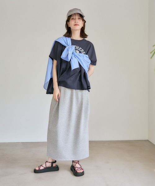 studio CLIP(スタディオクリップ)の「ダンボールコクーンスカート(スカート・レディース・ブラック/グレー・FREE)」の14枚目の写真