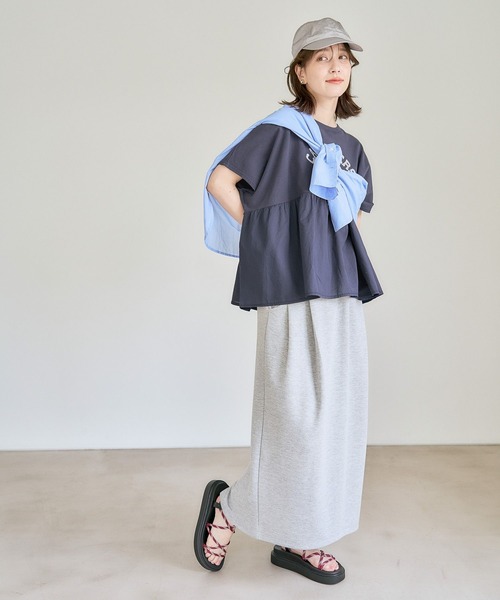 studio CLIP(スタディオクリップ)の「ダンボールコクーンスカート(スカート・レディース・ブラック/グレー・FREE)」の16枚目の写真