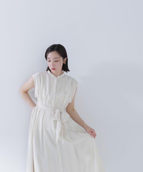 NATURAL BEAUTY BASIC シャドーストライプフレアワンピース ナチュラルビューティーベーシック NATURAL BEAUTY BASIC