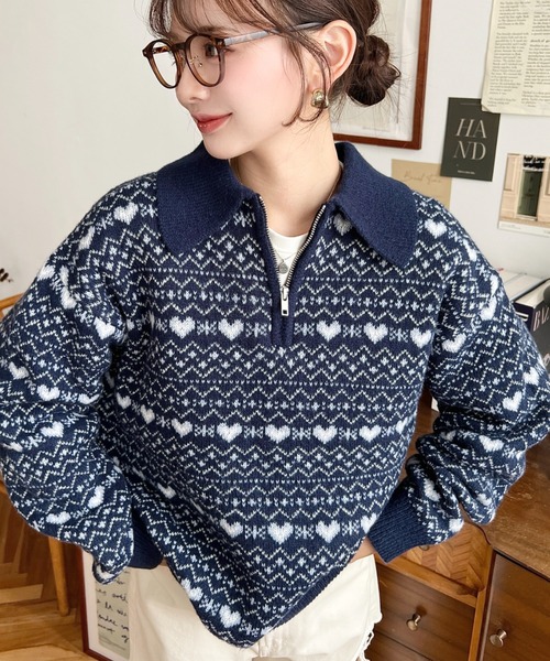 ポロラルフ ローレン ニットセーター ノルディック柄 ハーフジップ マルチカラー Boys160 00s～ POLO by Ralph Lauren ラルフローレン