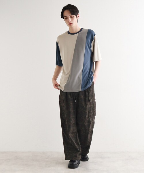 tk.TAKEO KIKUCHI(ティーケータケオキクチ)の「◆【UV、接触冷感】ナナメ切替アソートTシャツ(Tシャツ/カットソー・メンズ・グレー系3/ブラック系4/ホワイト系5/ホワイト系4・02/03/04/01)」の15枚目の写真