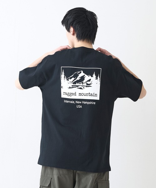 ragged mountain(ラギットマウンテン)の「【RAGGED MOUNTAIN:ラギットマウンテン】バックプリントTシャツ 半袖 オーバーサイズ(Tシャツ/カットソー・メンズ・ホワイト/ブラック/グレイッシュブルー/パープル/ベージュ/ネイビー/ブラウン・MEDIUM/LARGE/X-LARGE)」の2枚目の写真