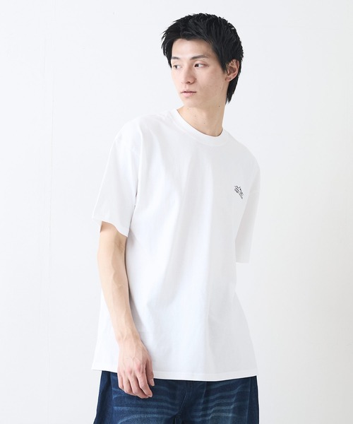 ragged mountain(ラギットマウンテン)の「【RAGGED MOUNTAIN:ラギットマウンテン】バックプリントTシャツ 半袖 オーバーサイズ(Tシャツ/カットソー・メンズ・ホワイト/ブラック/グレイッシュブルー/パープル/ベージュ/ネイビー/ブラウン・MEDIUM/LARGE/X-LARGE)」の10枚目の写真