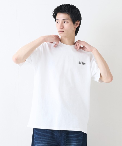 ragged mountain(ラギットマウンテン)の「【RAGGED MOUNTAIN:ラギットマウンテン】バックプリントTシャツ 半袖 オーバーサイズ(Tシャツ/カットソー・メンズ・ホワイト/ブラック/グレイッシュブルー/パープル/ベージュ/ネイビー/ブラウン・MEDIUM/LARGE/X-LARGE)」の11枚目の写真