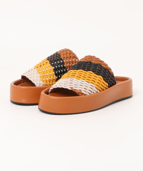 JVAM（ジェーヴィエーエム）の「【JVAM】ウーブンレザー厚底ミュールサンダル(E52126)（サンダル・レディース・ブラック/ホワイト/ブラウン・35/36/37/39/38）」の6枚目の写真