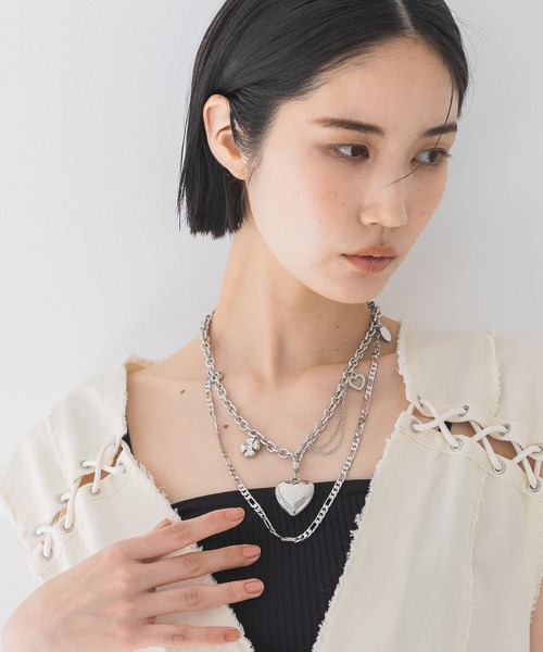 JEANASIS（ジーナシス）の「チャームハート2レンネックレス/414141（ネックレス・レディース・シルバー系その他/シルバー/ゴールド・FREE）」の2枚目の写真