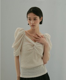 セール】カップ付きギャザーロングスリーブトップス（Tシャツ