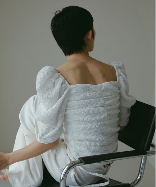 【CASA FLINE】カップ付アップサイクルギャザートップス CASA FLINE｜カップ付アップサイクルギャザートップス | Rakuten