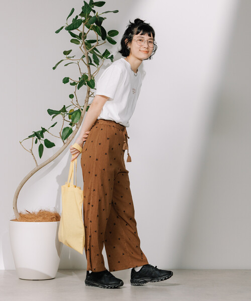 FREAK'S STORE（フリークスストア）の「インド 幾何学 刺繍イージーパンツ＜セットアップ対応＞（その他パンツ・レディース・ブラウン/ブラック/オフホワイト・ﾌﾘ-）」の12枚目の写真