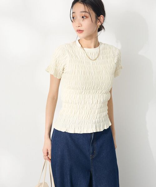 シャーリングTシャツ シャーリングギャザーTシャツ – LIAN