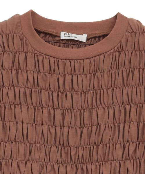 CRAFT STANDARD BOUTIQUE（クラフトスタンダードブティック）の「シャーリングTシャツ（Tシャツ/カットソー・レディース・アイボリー/ブラック/ブラウン・FREE）」の22枚目の写真