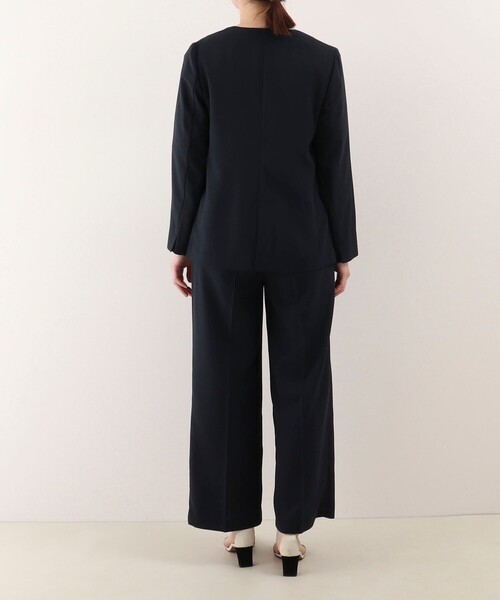 NOLLEY'S LIGHT（ノーリーズライト）の「《セットアップ対応》UVカットライトツイル ノーカラージャケット（ノーカラージャケット・レディース・ブラック/ベージュ/ネイビー・36/38）」の7枚目の写真