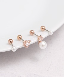 リボンデザイン ピアス(片耳用) SV925]赤リボンのピアス[片耳] | zera works