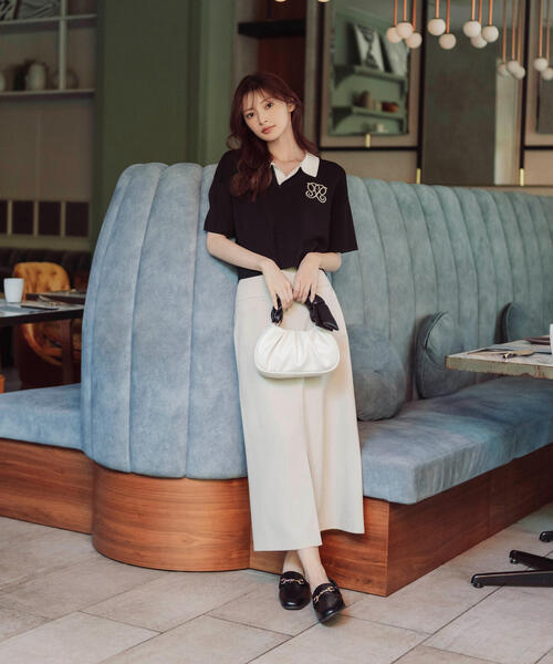 PROPORTION BODY DRESSING（プロポーションボディドレッシング）の「半袖ラガーニット / 1215170510（ニット/セーター・レディース・ホワイト系その他/ブラウン/ブラック・FREE）」の5枚目の写真