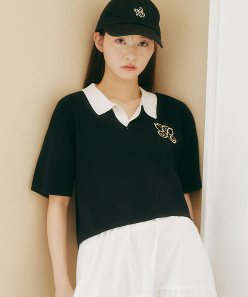 PROPORTION BODY DRESSING（プロポーションボディドレッシング）の「半袖ラガーニット / 1215170510（ニット/セーター・レディース・ホワイト系その他/ブラウン/ブラック・FREE）」の6枚目の写真