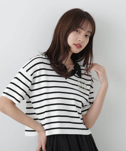 PROPORTION BODY DRESSING（プロポーションボディドレッシング）の「半袖ラガーニット / 1215170510（ニット/セーター・レディース・ホワイト系その他/ブラウン/ブラック・FREE）」の14枚目の写真