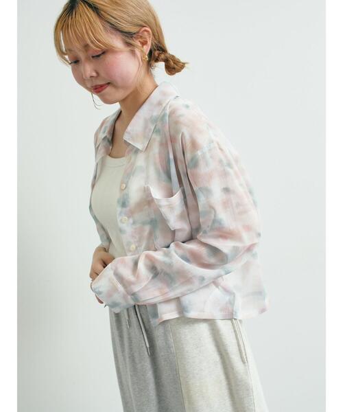 SM2(エスエムツー)の「タイダイプリントシアーシャツ(シャツ/ブラウス・レディース・ピンク/ベージュ/ブルー・F)」の4枚目の写真