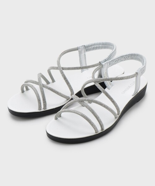 OPAQUE.CLIP（オペークドットクリップ）の「ラインストーンストラップサンダル（サンダル・レディース・シルバー/ブラック/ピンクゴールド・02/03）」の3枚目の写真