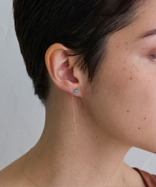 JUPITER(ジュピター)の「【K10】スリムペタルリンクチェーンピアスキャッチ/5cm<動画あり>(ピアス(両耳用)・レディース・ゴールド・FREE)」の2枚目の写真