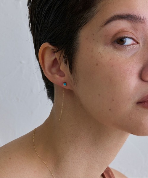 JUPITER(ジュピター)の「【K10】スリムペタルリンクチェーンピアスキャッチ/5cm<動画あり>(ピアス(両耳用)・レディース・ゴールド・FREE)」の3枚目の写真