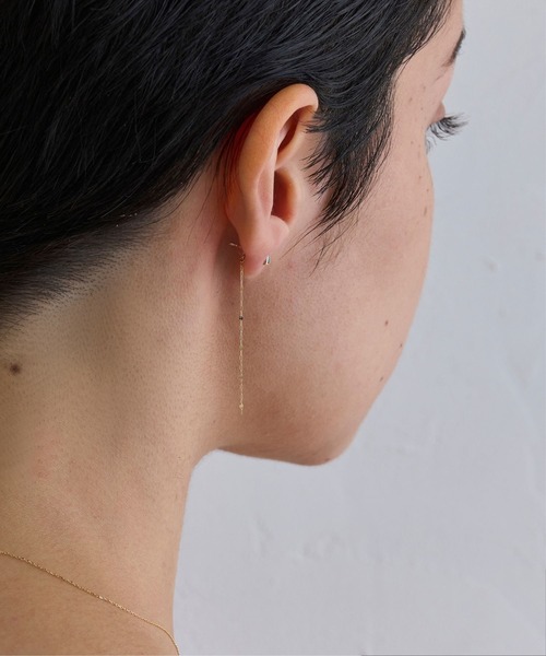 JUPITER(ジュピター)の「【K10】スリムペタルリンクチェーンピアスキャッチ/5cm<動画あり>(ピアス(両耳用)・レディース・ゴールド・FREE)」の4枚目の写真