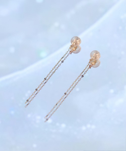 JUPITER(ジュピター)の「【K10】スリムペタルリンクチェーンピアスキャッチ/5cm<動画あり>(ピアス(両耳用)・レディース・ゴールド・FREE)」の7枚目の写真