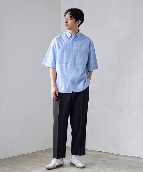RONEL(ロネル)の「【RONEL】NCブロードシャツ(半袖)(シャツ/ブラウス・メンズ・その他/ライトブルー/クリーム・XL/L/S/M)」の4枚目の写真