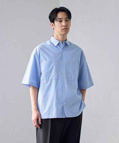 RONEL(ロネル)の「【RONEL】NCブロードシャツ(半袖)(シャツ/ブラウス・メンズ・その他/ライトブルー/クリーム・XL/L/S/M)」の7枚目の写真