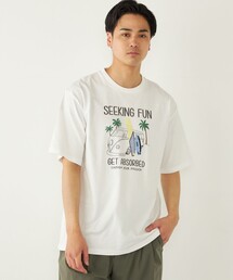 SHIPS Colors: パッチワーク プリント Tシャツ