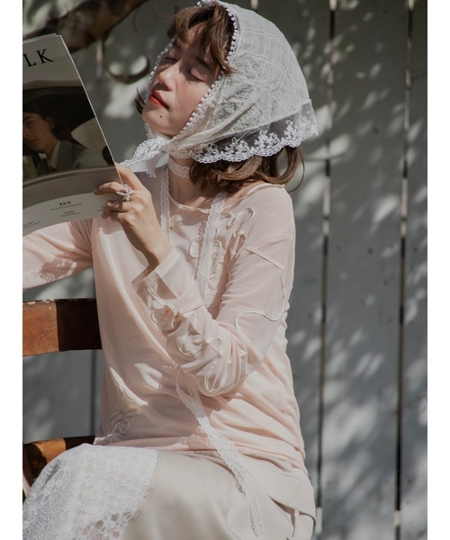 JUMELLE(ジュメロ)の「drawing flower sheer T(Tシャツ/カットソー・レディース・ピンク・FREE)」の2枚目の写真