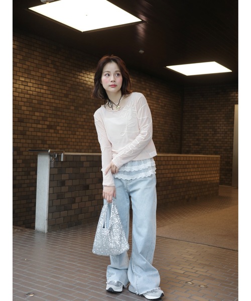 JUMELLE(ジュメロ)の「drawing flower sheer T(Tシャツ/カットソー・レディース・ピンク・FREE)」の15枚目の写真