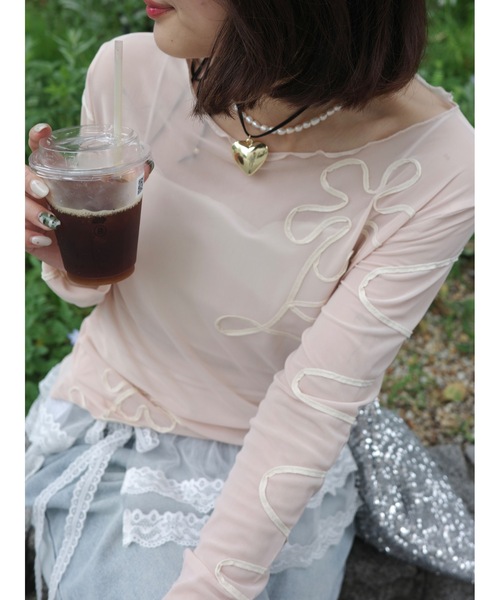 JUMELLE(ジュメロ)の「drawing flower sheer T(Tシャツ/カットソー・レディース・ピンク・FREE)」の19枚目の写真
