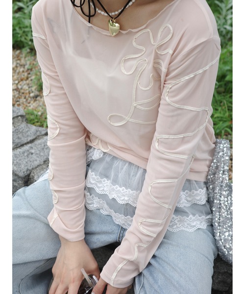 JUMELLE(ジュメロ)の「drawing flower sheer T(Tシャツ/カットソー・レディース・ピンク・FREE)」の21枚目の写真