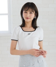 REDYAZEL | リボンエンブロイダリーパイピングＴシャツ(Tシャツ/カットソー)