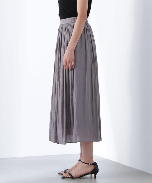 NATURAL BEAUTY BASIC(ナチュラルビューティーベーシック)の「◇割繊ギャザースカート(スカート・レディース・チャコールグレー/ブルー/ブラウン・P/S/SMALL/MEDIUM)」の9枚目の写真