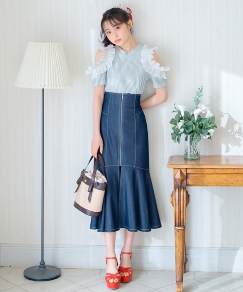 WILLSELECTION(ウィルセレクション)の「タックリボン雑材コンビバケツバッグ(ショルダーバッグ・レディース・オフホワイト/ダークブラウン・FREE)」の4枚目の写真