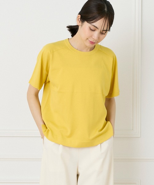 INED（イネド）の「【WEB限定】Tシャツ風プルオーバーニット（ニット/セーター・レディース・サックスブルー/オフホワイト/ネイビー/マスタード・9号）」の4枚目の写真