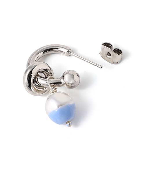 【Justine Clenquet】大人気!! シルバー & ブルー Ewan ピアス EWAN EARRINGS | IN ONLINE STORE
