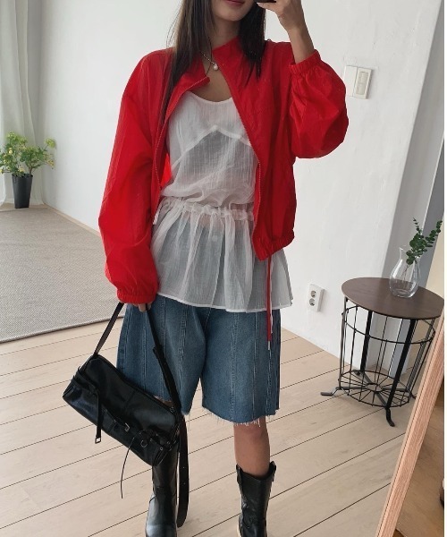 Ada.(エイダ)の「ウエストシャーリング 楊柳 シアー チュニック(ワンピース・レディース・ホワイト/チャコール/ブラック・FREE)」の20枚目の写真