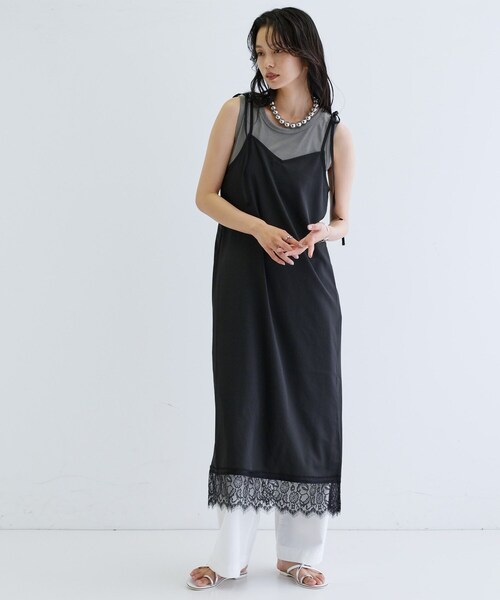 GALLEST（ギャレスト）の「【一部店舗限定】レースキャミワンピース（ワンピース・レディース・グレー/ブラック・38）」の2枚目の写真