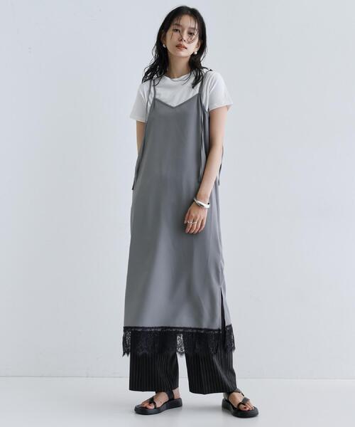 GALLEST（ギャレスト）の「【一部店舗限定】レースキャミワンピース（ワンピース・レディース・グレー/ブラック・38）」の3枚目の写真