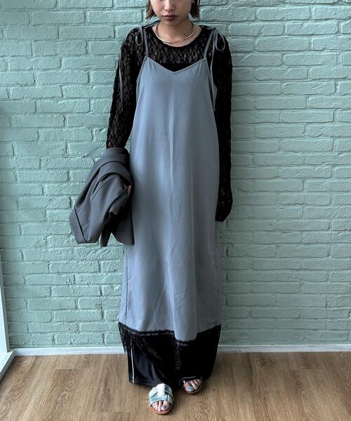 GALLEST（ギャレスト）の「【一部店舗限定】レースキャミワンピース（ワンピース・レディース・グレー/ブラック・38）」の9枚目の写真