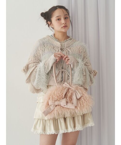 merry jenny（メリージェニー）の「ribbonフェイクファーボストンbag（ボストンバッグ・レディース・ピンク/オフホワイト・FREE）」の10枚目の写真