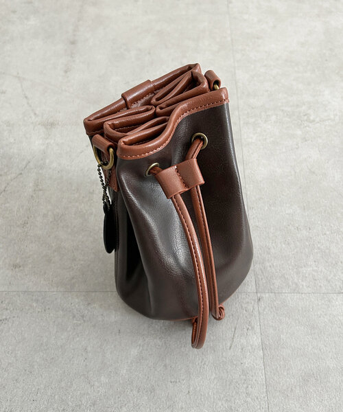 CPCM（シーピーシーエム）の「PU巾着ショルダーバッグ（ショルダーバッグ・メンズ・ブラウン/キャメル/ブラック・FREE）」の13枚目の写真