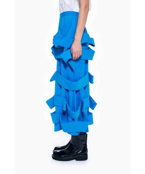 ENFOLD(エンフォルド)の「ポリエステルダブルクロス Weavingスカート(スカート・レディース・ブラック/ブルー系その他・36/38)」の8枚目の写真